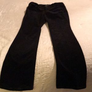 Plush black corderoy boot leg jeans